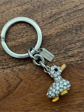 COACH Swarovski Crystal Embossed Tiny Duck Bag Charm